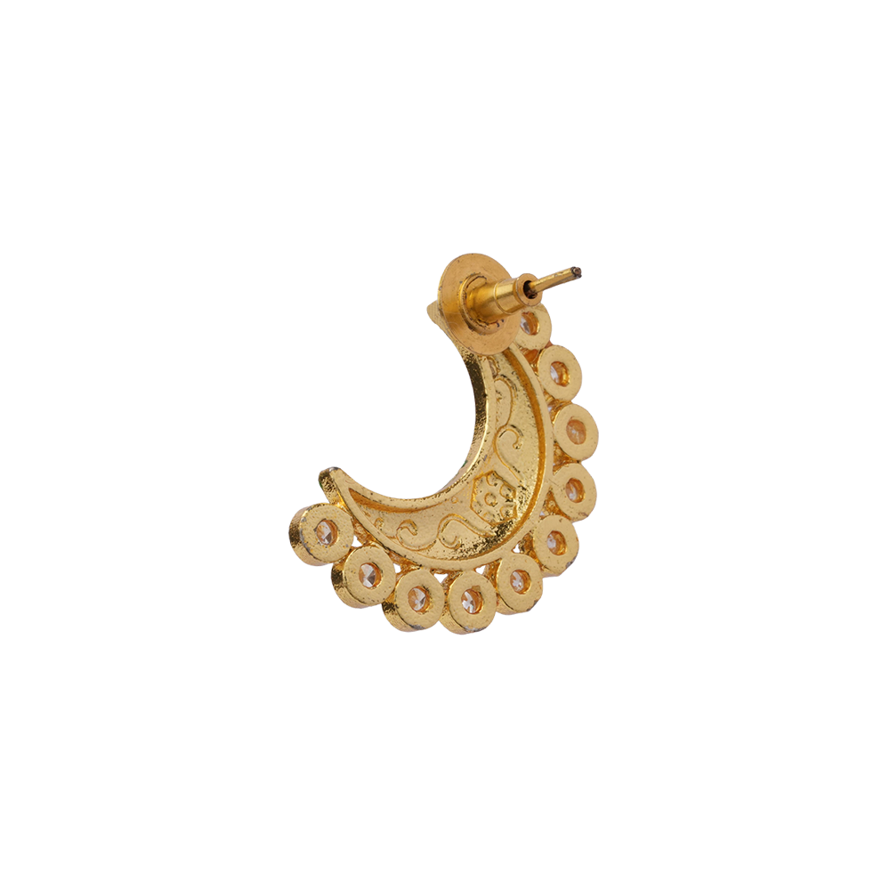 Kira- Kundan Studded Stud Earrings(Green)
