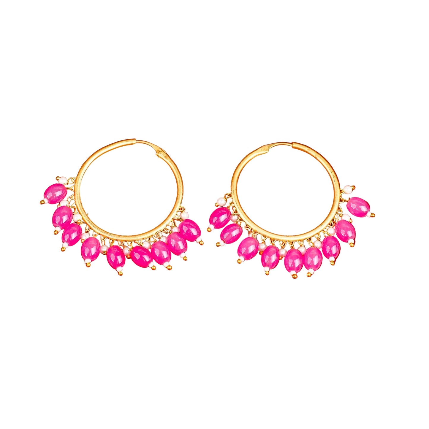 Zoya – Hanging Pearl Hoop Earrings