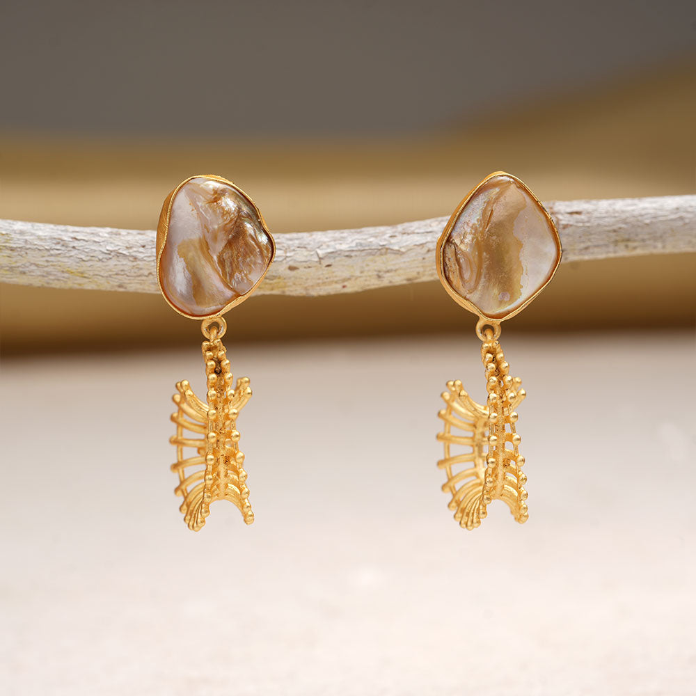 Alina- Stone Studded Dangler Earrings