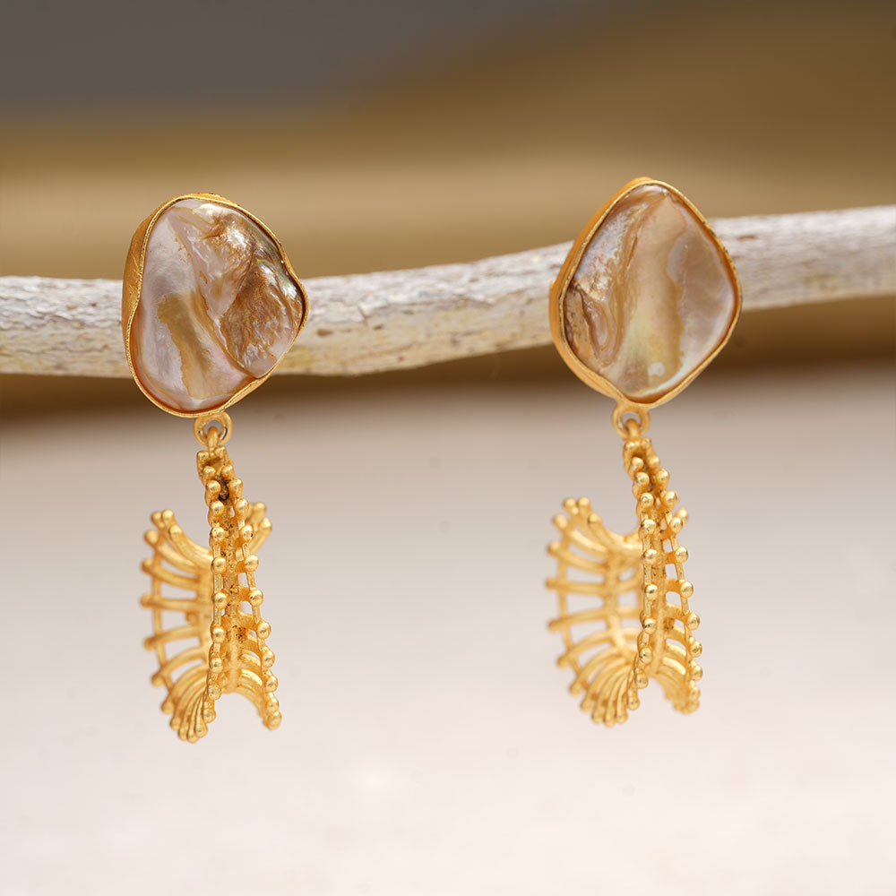 Alina- Stone Studded Dangler Earrings