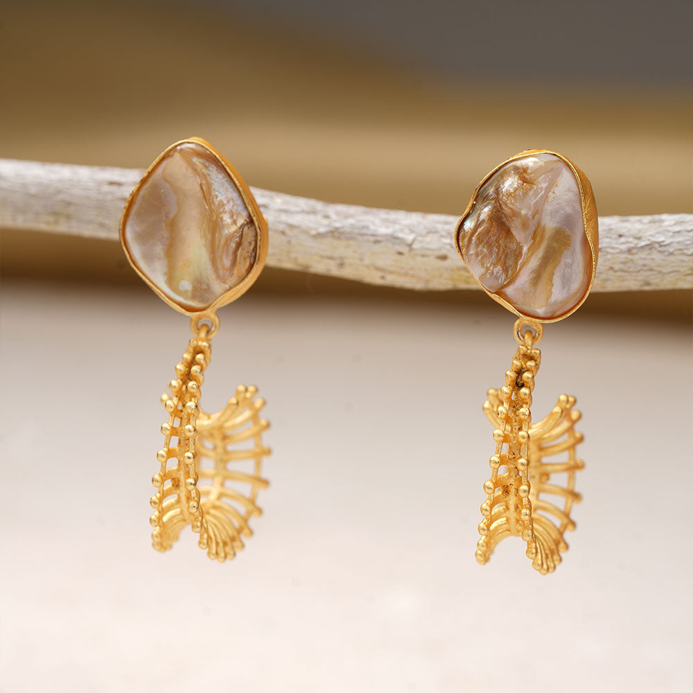 Alina- Stone Studded Dangler Earrings