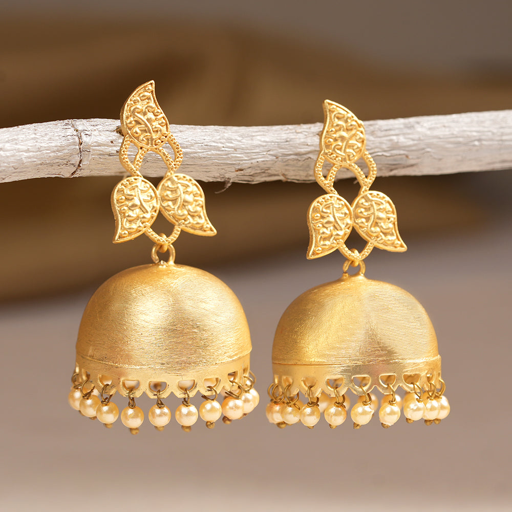 Aparna- Hanging Pearls Jhumka Earrings
