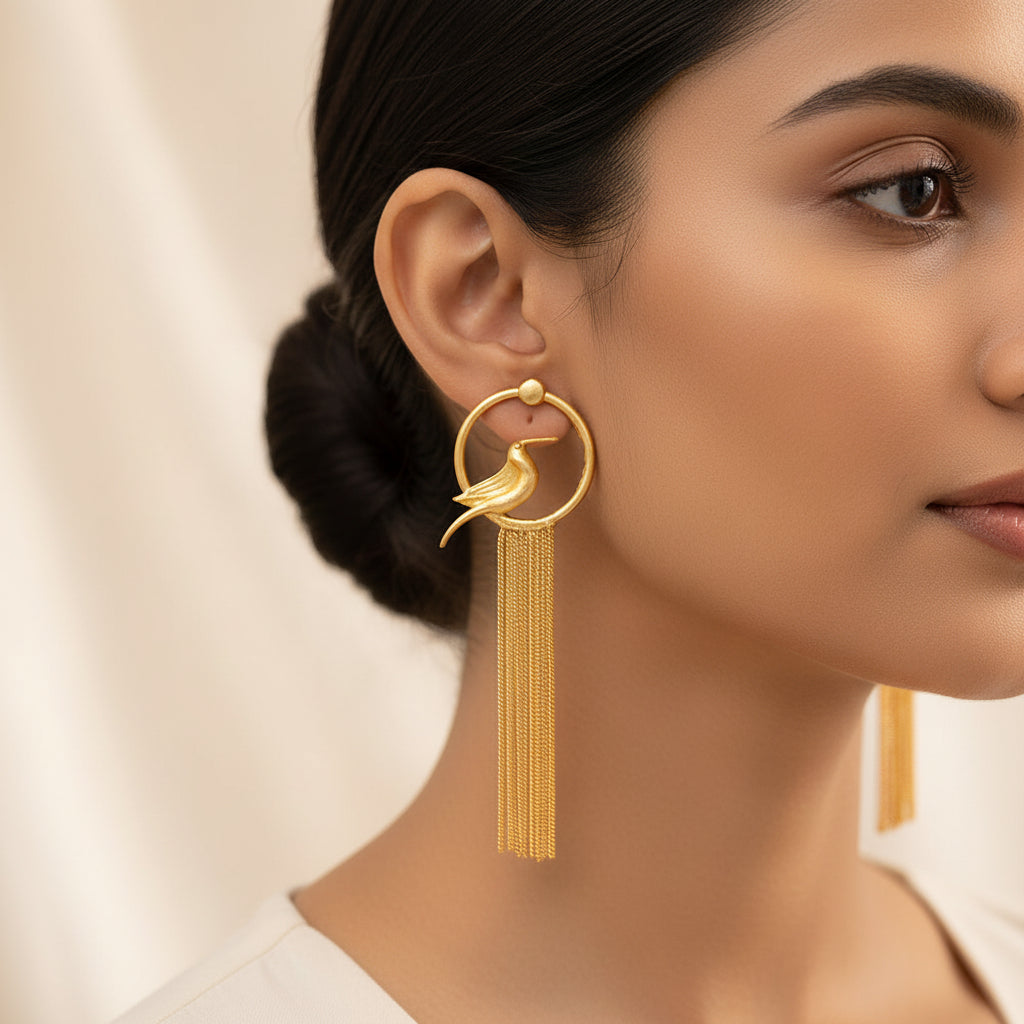Aria- Hanging Tassles Dangler Earrings