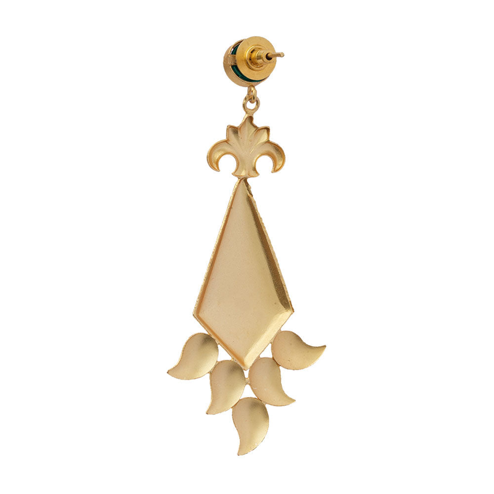 Ashvi- Stone Studded Dangler Earrings(Green)