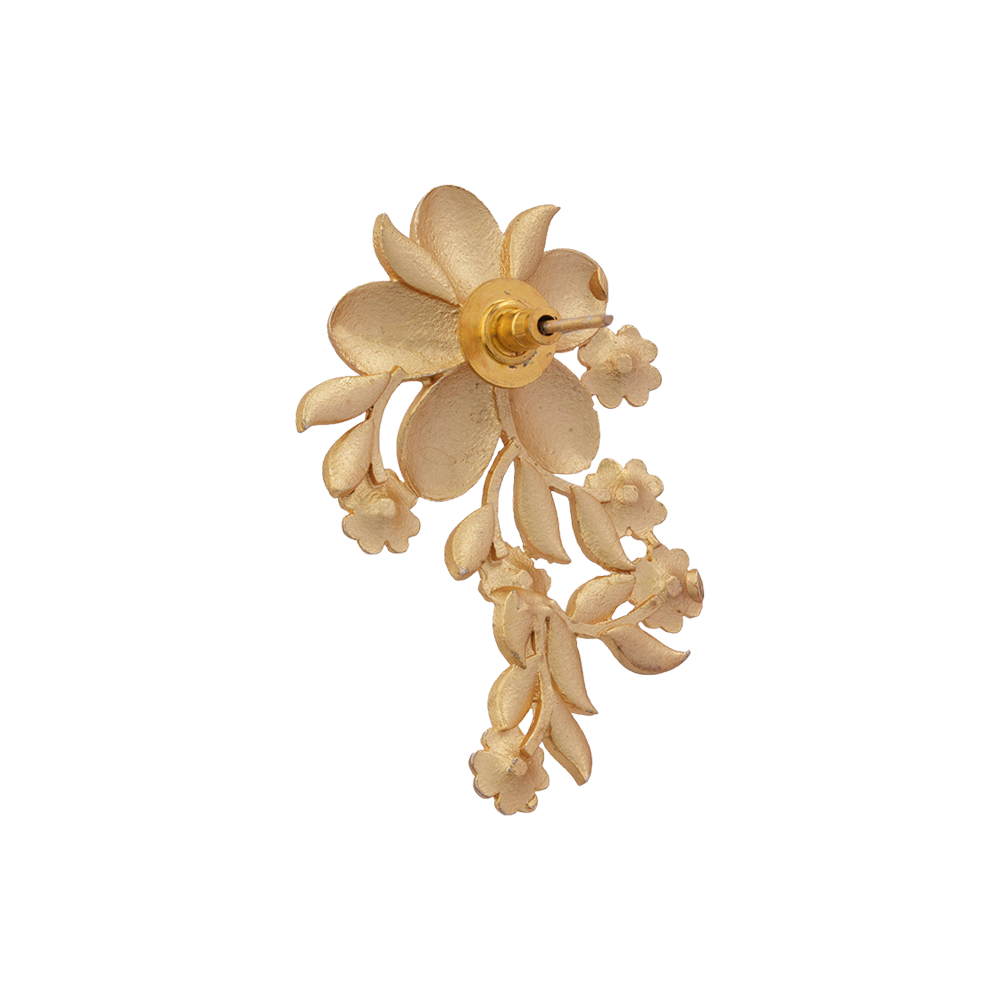Pranavi- Stone Studded Golden Stud Earrings