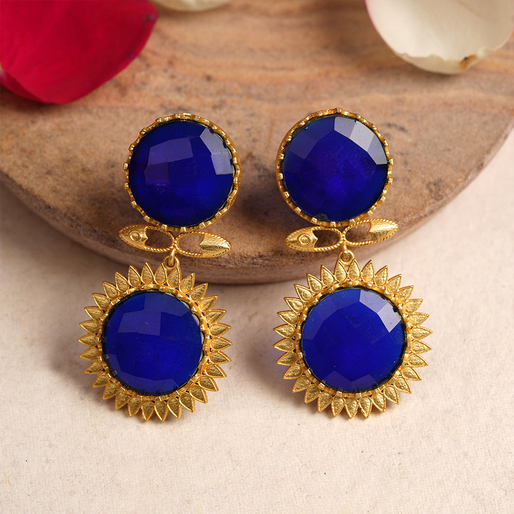 Ranya- Stone Studded Dangler Earrings