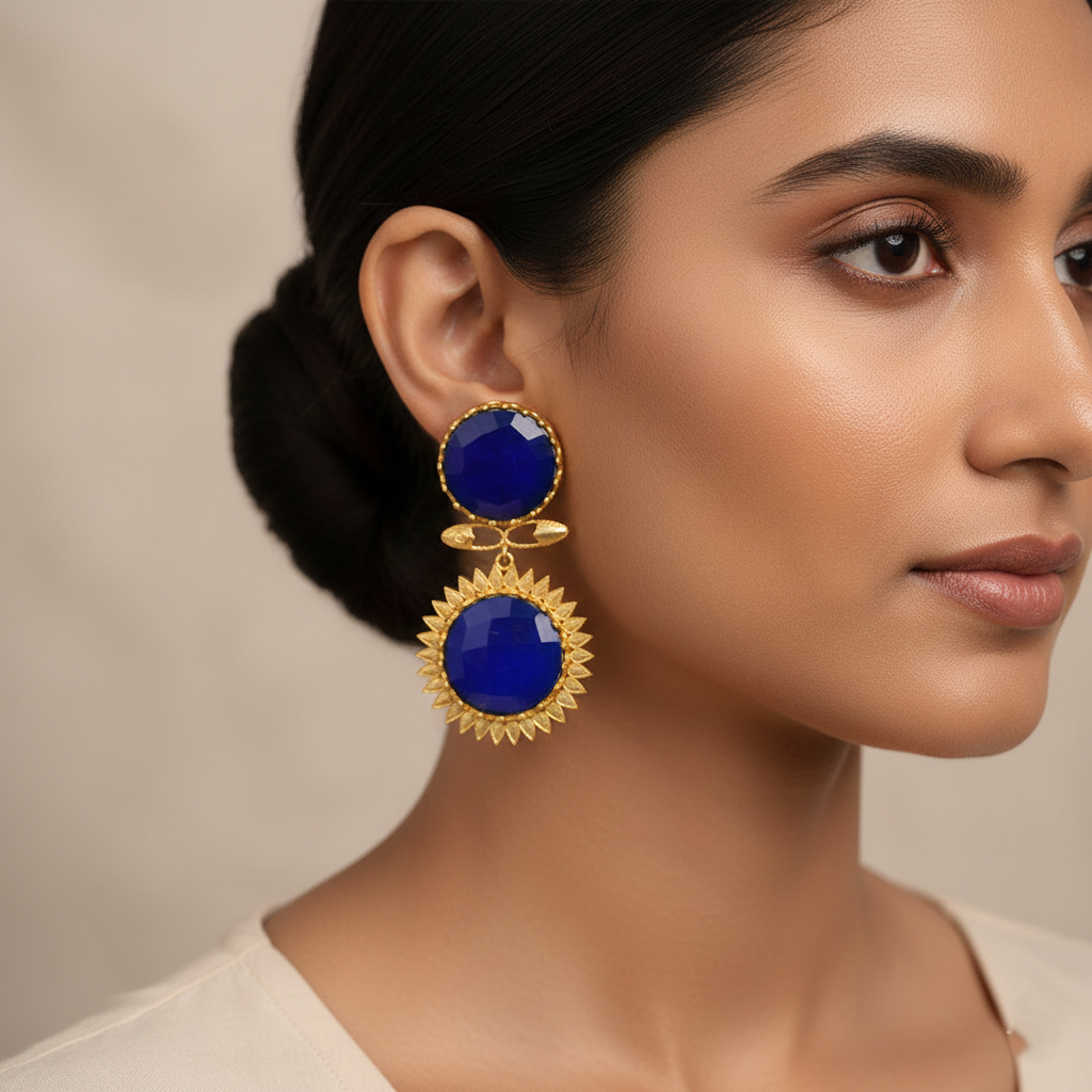 Ranya- Stone Studded Dangler Earrings