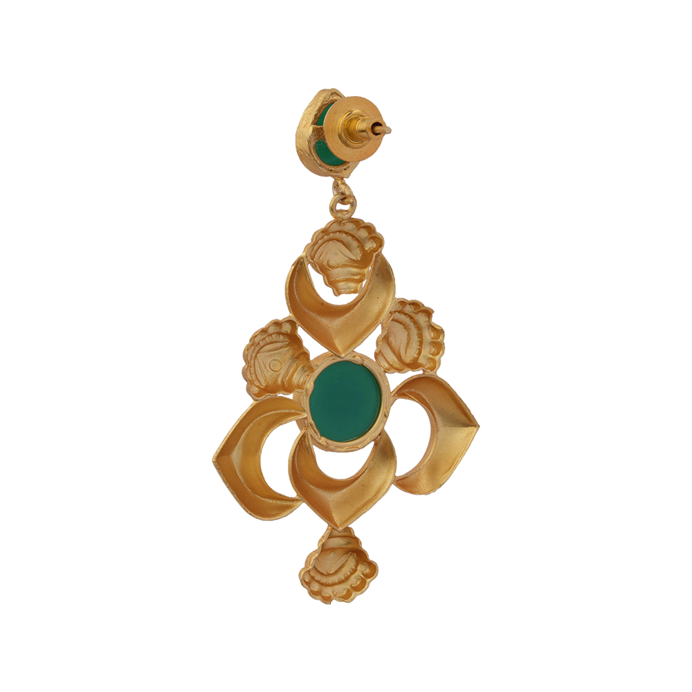 Reeva- Stone Studded Dangler Earrings