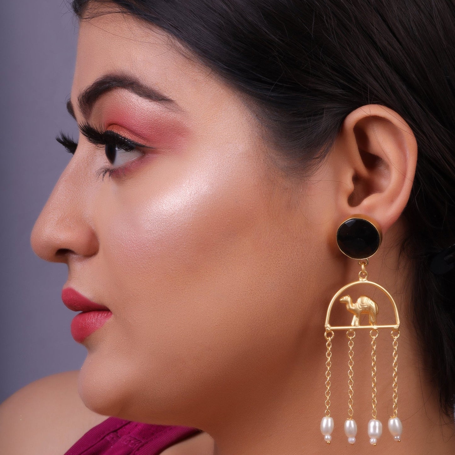 Samaira- Stone Studded Dangler Earrings