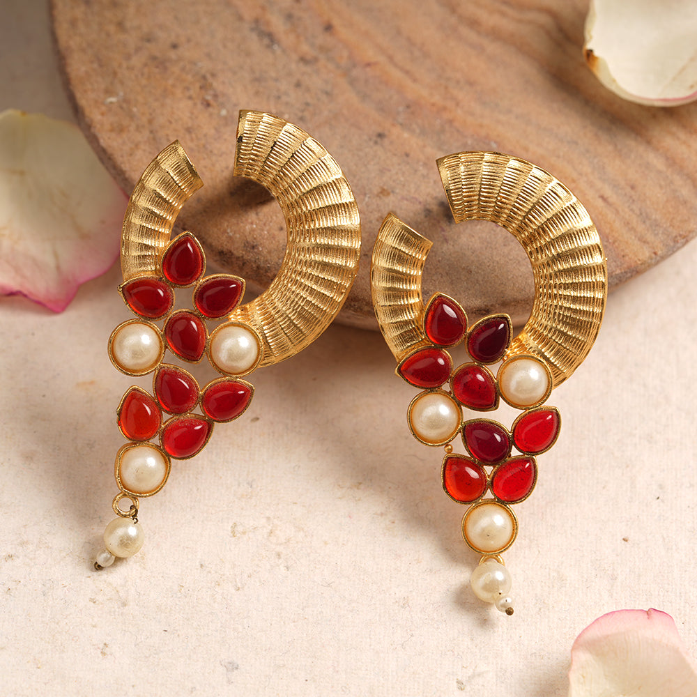 Shikha- Stone Studden Stud Earrings