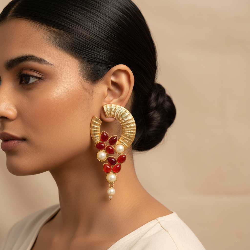Shikha- Stone Studden Stud Earrings