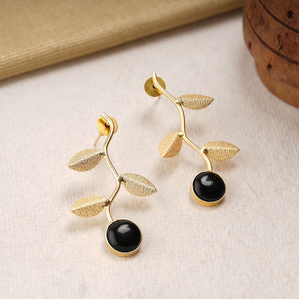 Ananta- Stone Studded Earrings(Black)