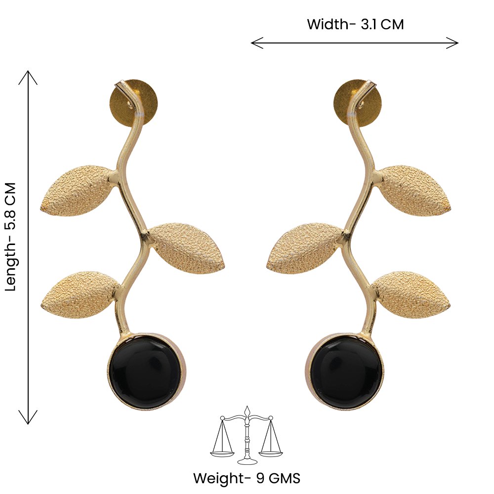 Ananta- Stone Studded Earrings(Black)
