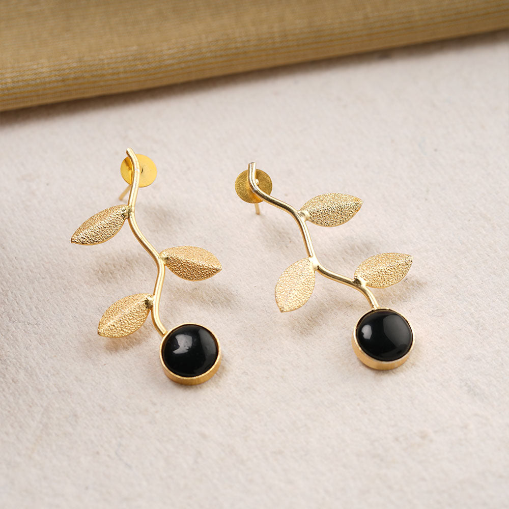 Ananta- Stone Studded Earrings(Black)