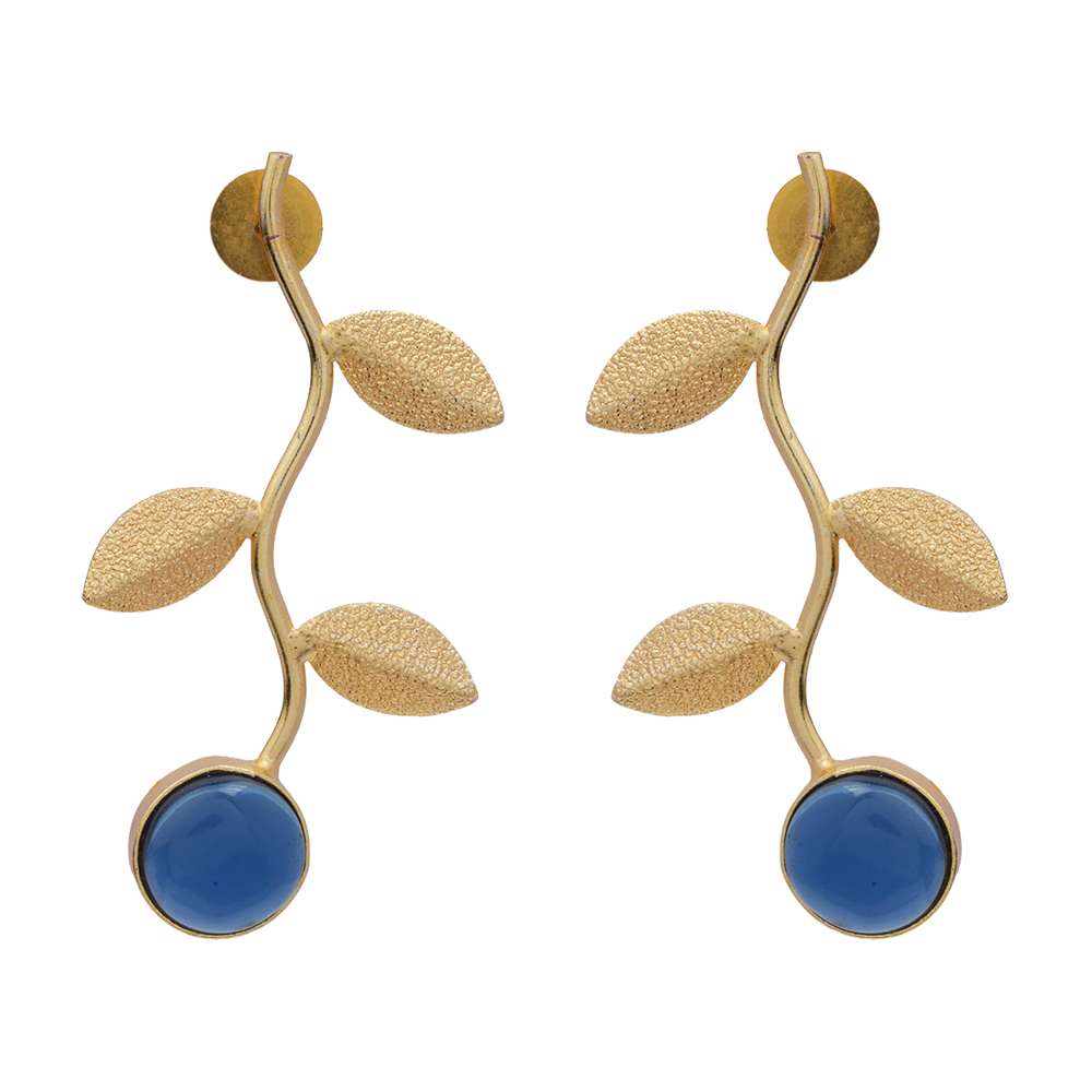 Ananta- Stone Studded Earrings (Blue)