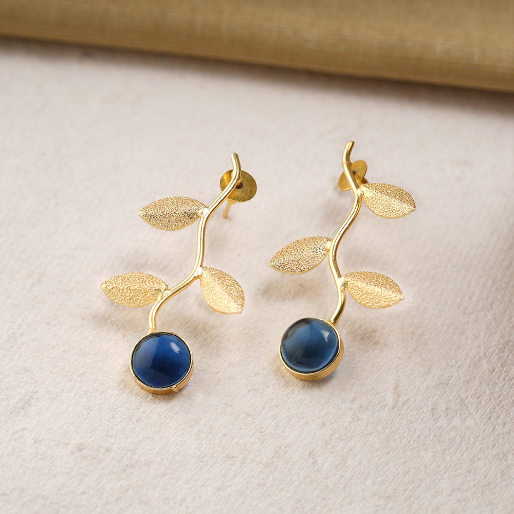 Ananta- Stone Studded Earrings (Blue)