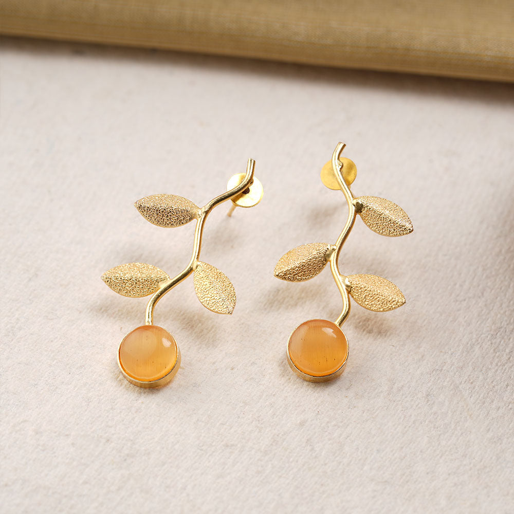 Ananta- Stone Studded Earrings(Yellow)