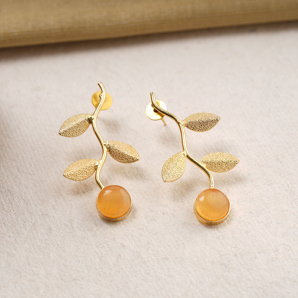 Ananta- Stone Studded Earrings(Yellow)