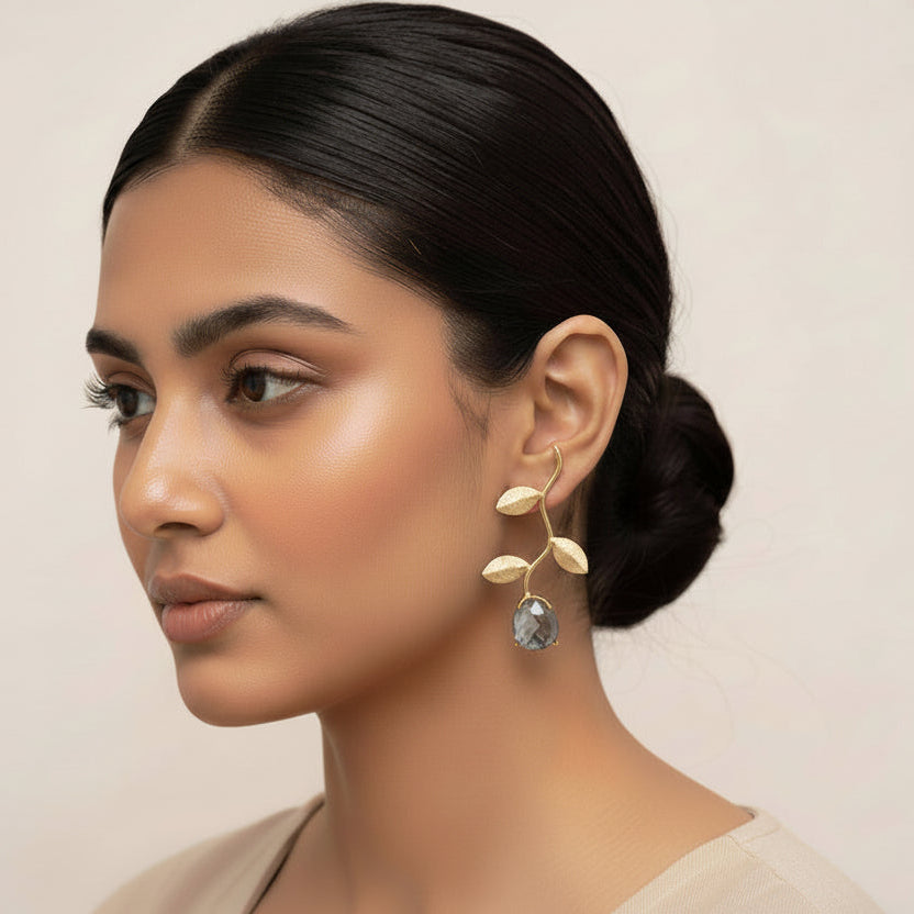 Ananta- Stone Studded Earrings(Gray)