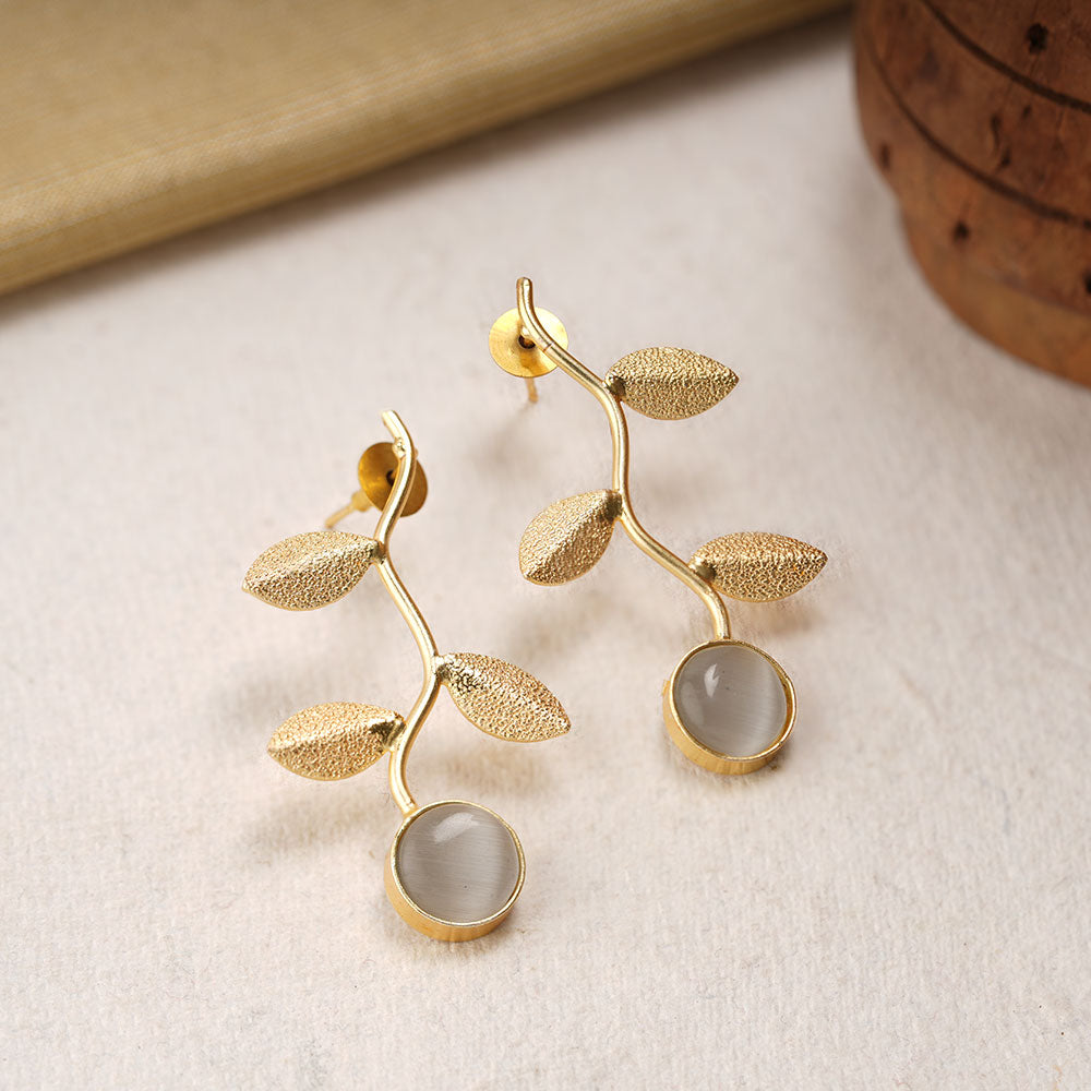 Ananta- Stone Studded Earrings(Gray)