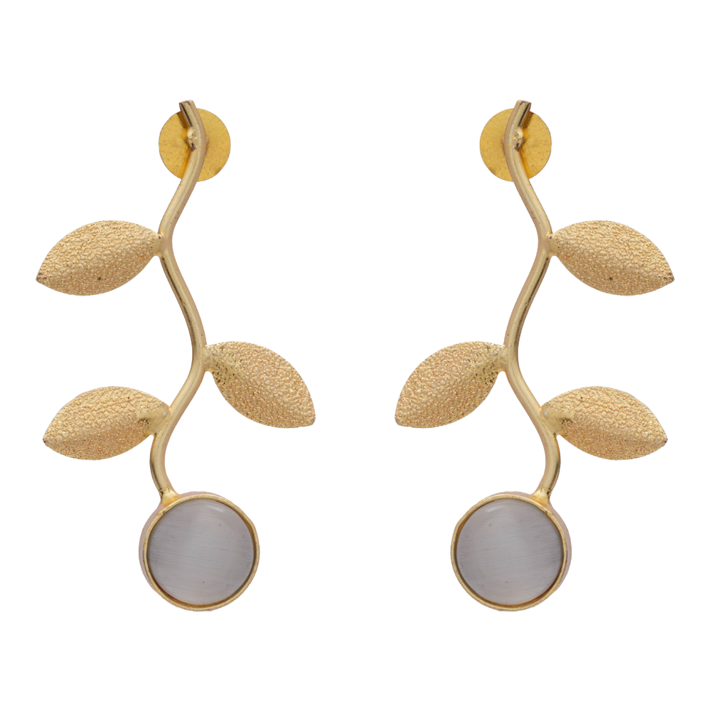 Ananta- Stone Studded Earrings(Gray)