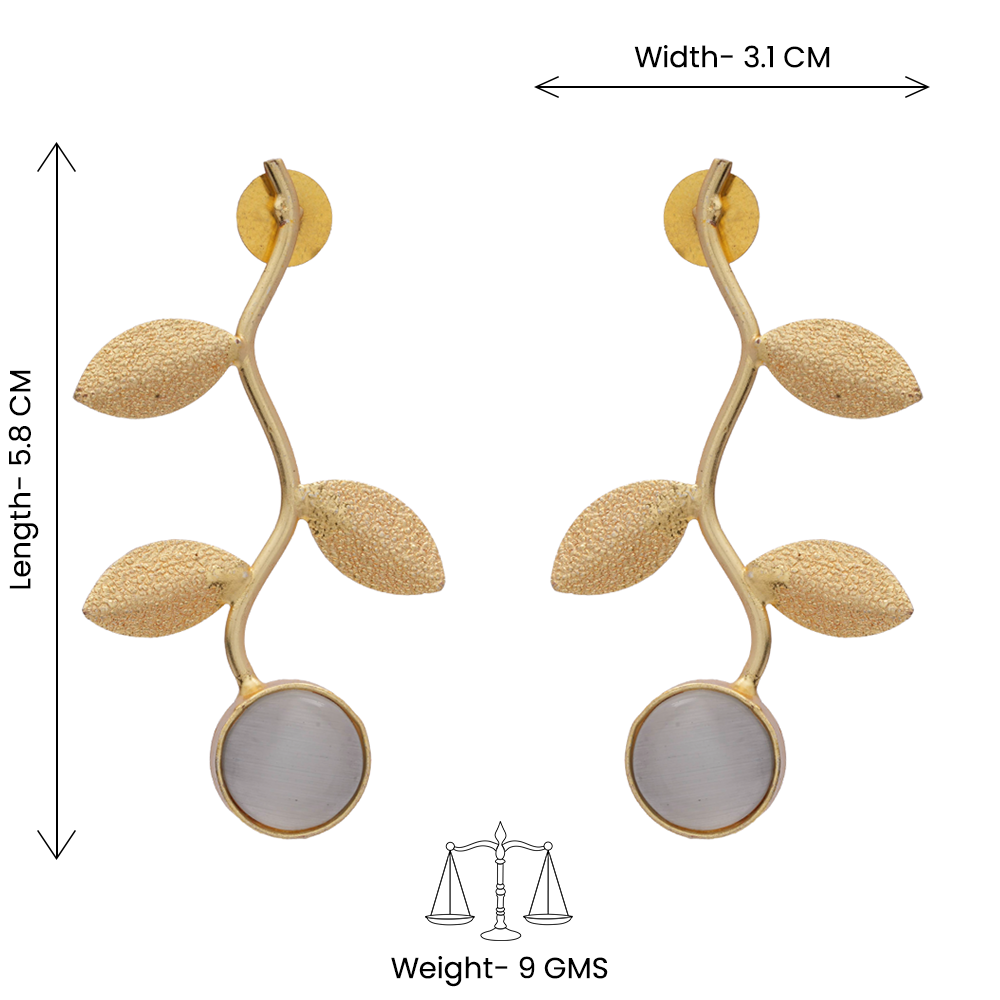 Ananta- Stone Studded Earrings(Gray)