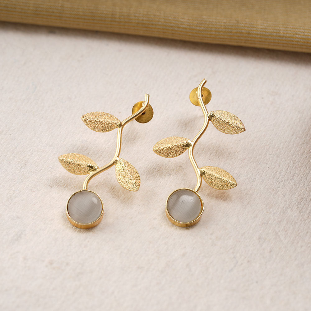 Ananta- Stone Studded Earrings(Gray)