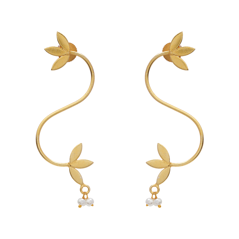 Aparna- Hanging Pearl Stud Earrings