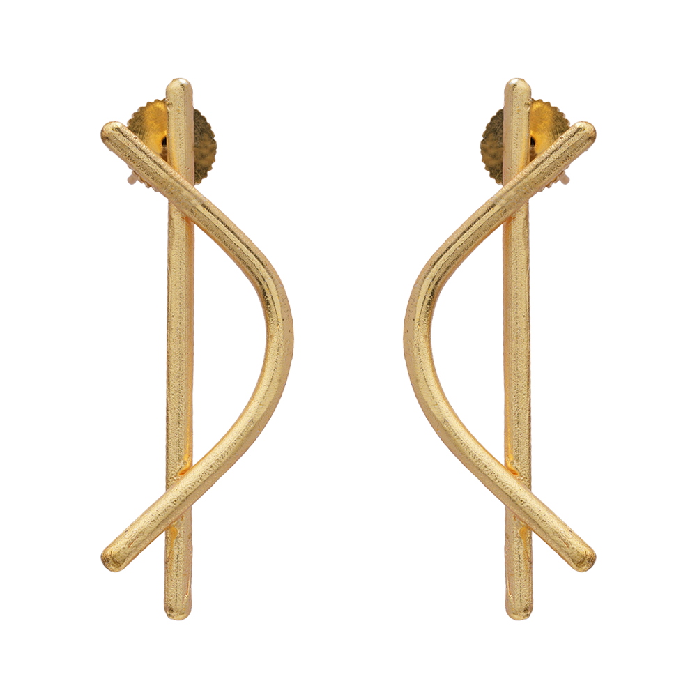 Arpita- Abstract Shape Golden Stone Studded Earrings