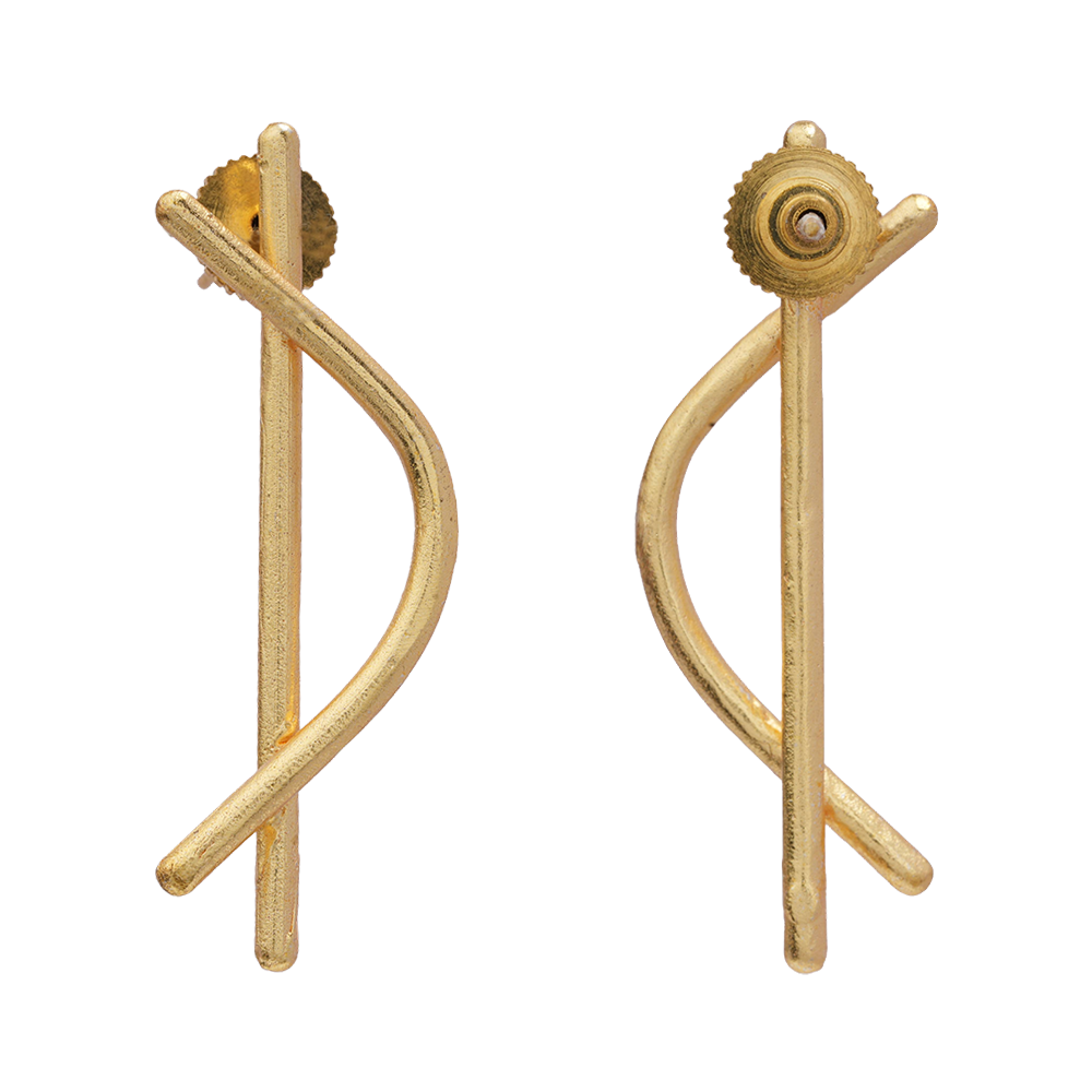 Arpita- Abstract Shape Golden Stone Studded Earrings