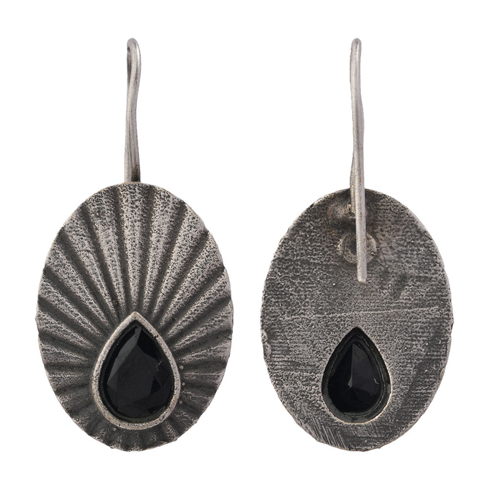 Tejpatra- Silver Brass Stone-Studded dangler earrings