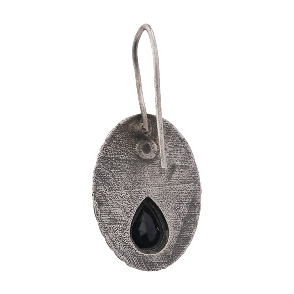 Tejpatra- Silver Brass Stone-Studded dangler earrings