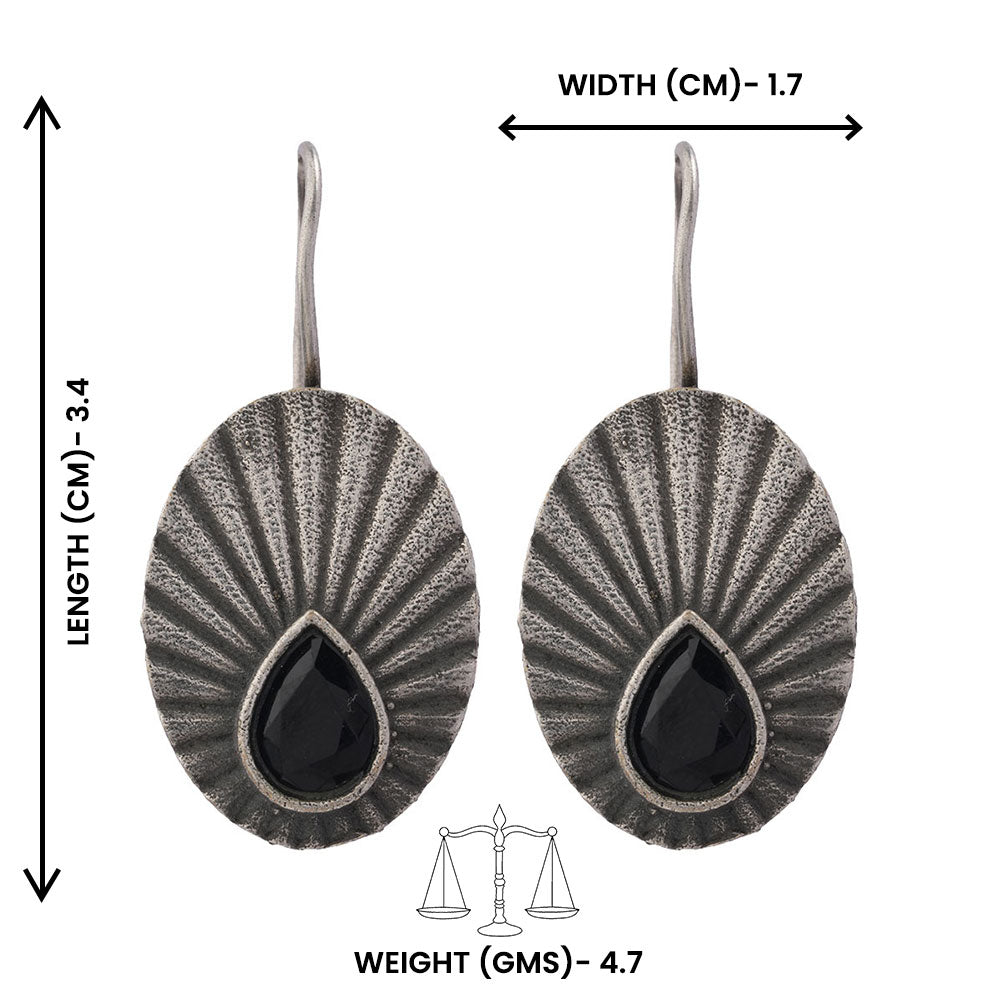 Tejpatra- Silver Brass Stone-Studded dangler earrings