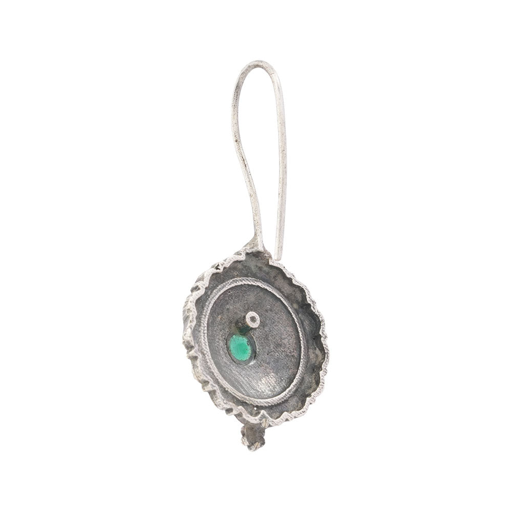 Prabha- Silver Brass Stone-Studded dangler earrings