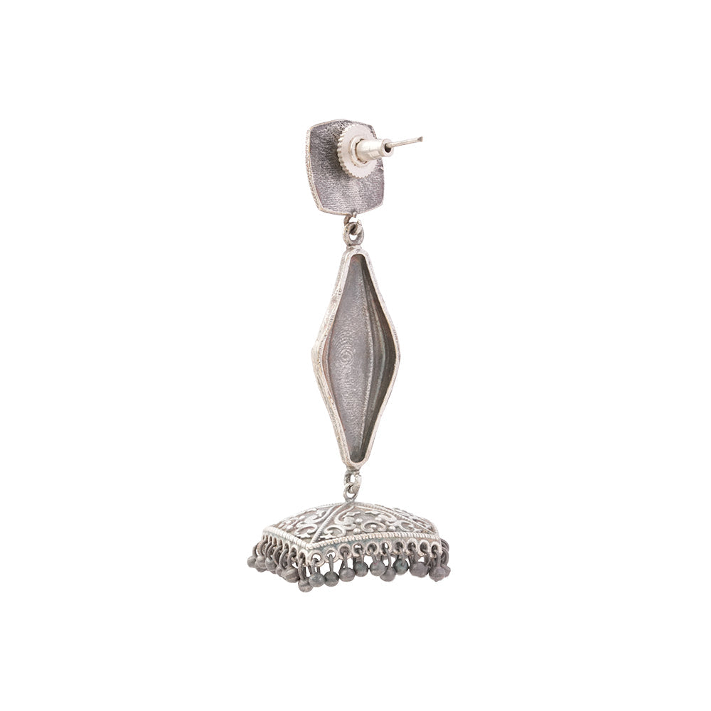 Shubhra- Silver Brass Oxidised dangler earrings