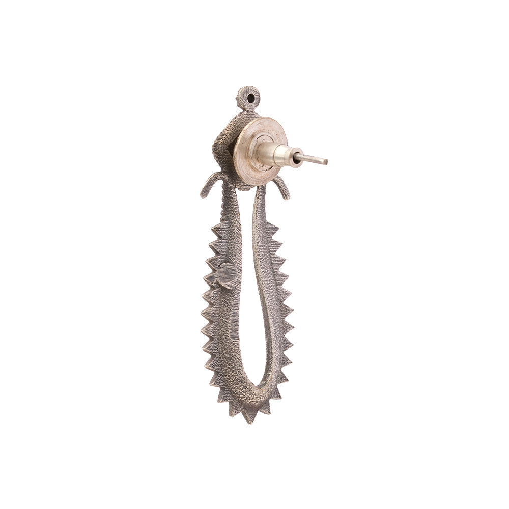 Chandira- Silver Brass oxidised stud earrings