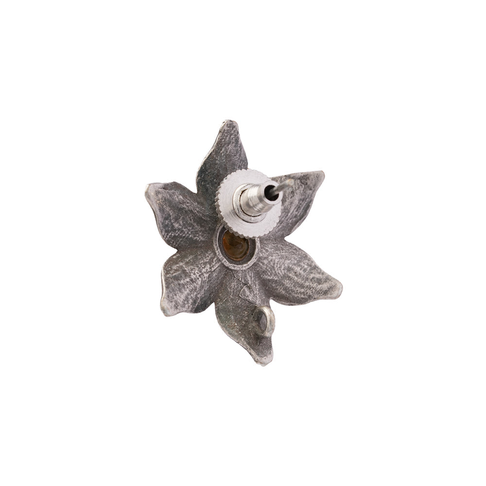 Juhi- Silver Brass Stone-Studded Stud Earrings