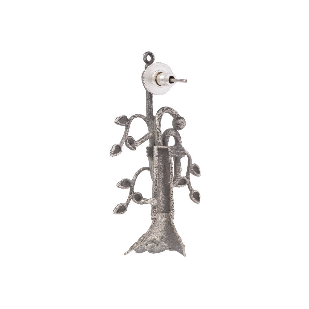 Naadini- Silver Brass oxidised stud earrings