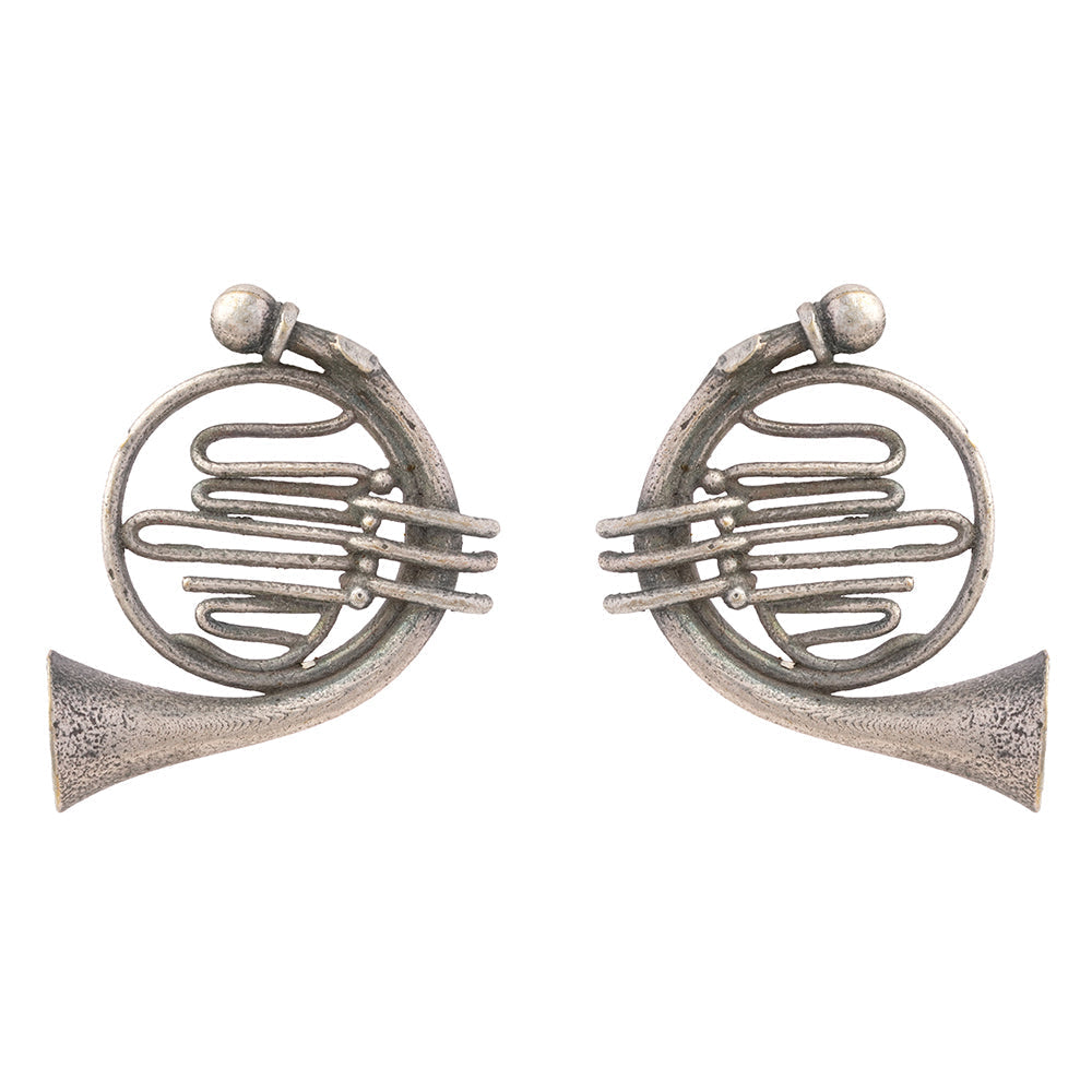 Sangeet- Silver Brass oxidised stud earrings