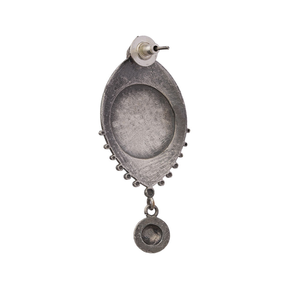 Abhiraama- Silver Brass oxidised dangler earrings