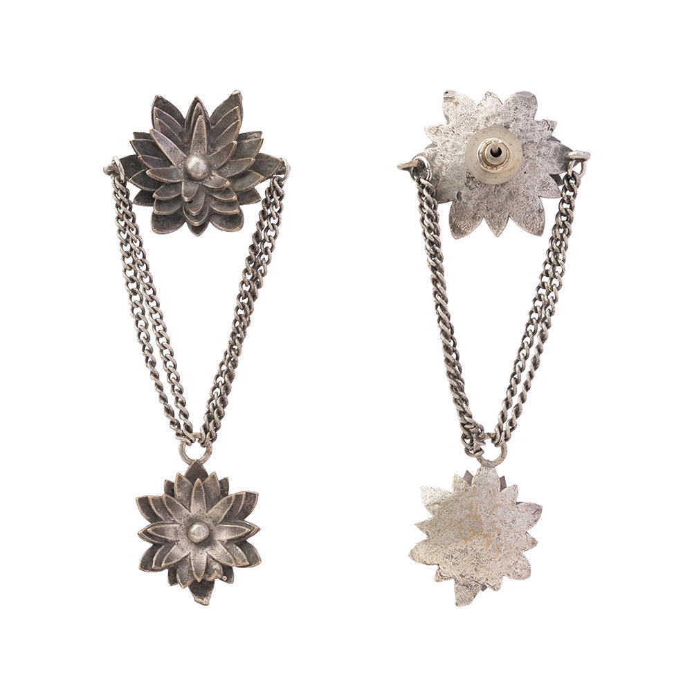 kamala- Silver Brass Oxidised dangler earrings