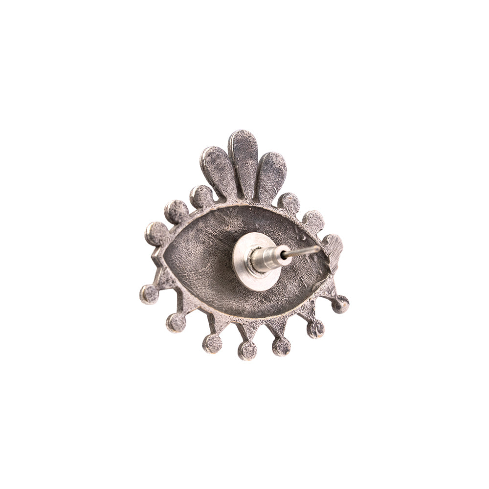 Naina- Silver Brass Oxidised stud earrings
