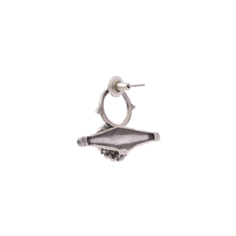 ArkaShringar- Silver Brass Oxidised stud earrings