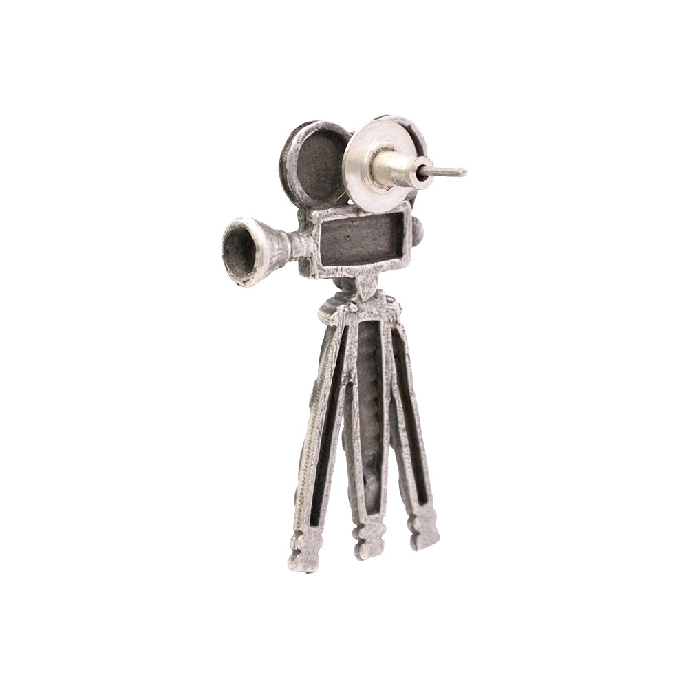 Tasveer- Silver Brass oxidised stud earrings
