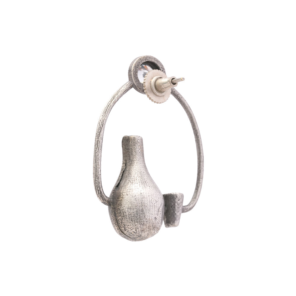 Panghat- Silver Brass oxidised stud earrings