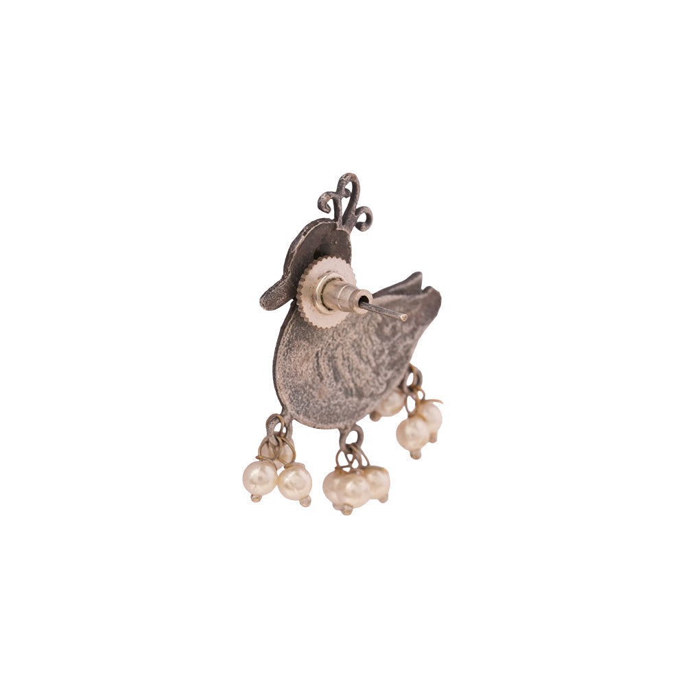 Rajhans- Silver Brass Pearl stud earrings