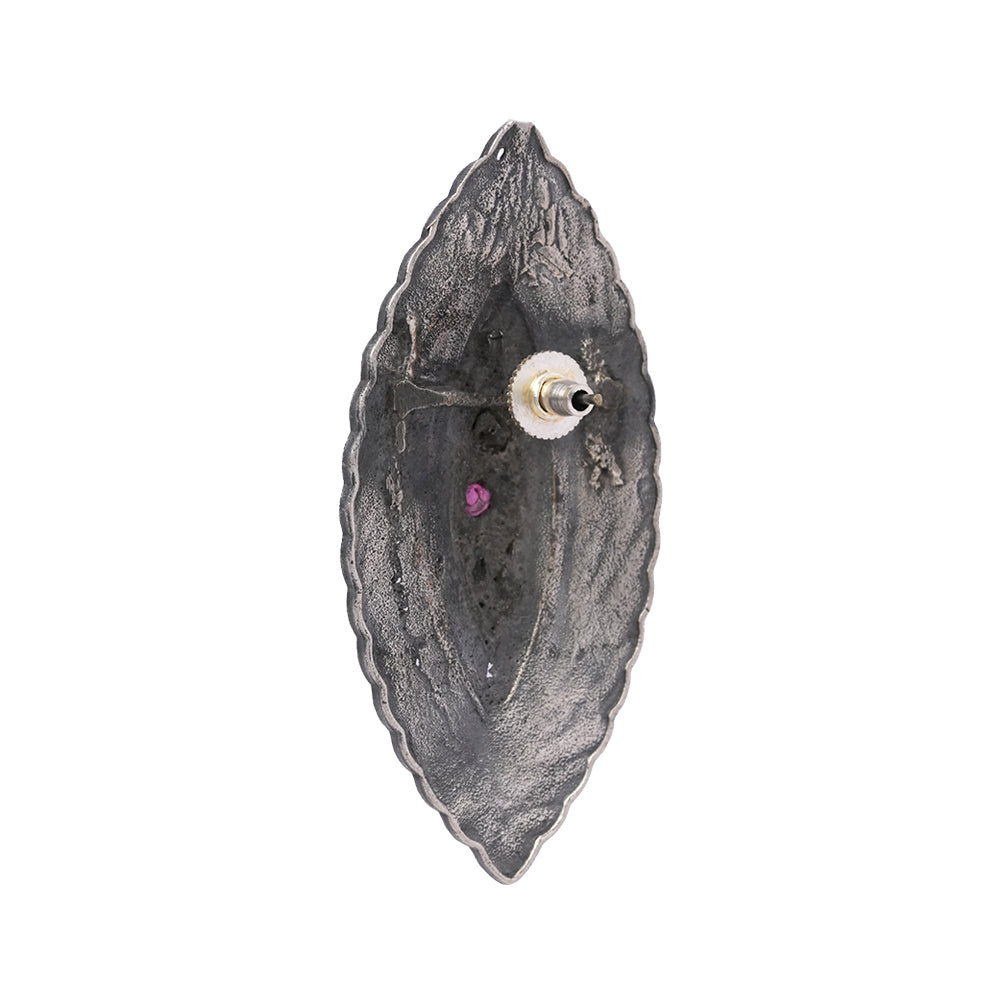 PushpNetra- Silver Brass Stone-Studded Stud Earrings