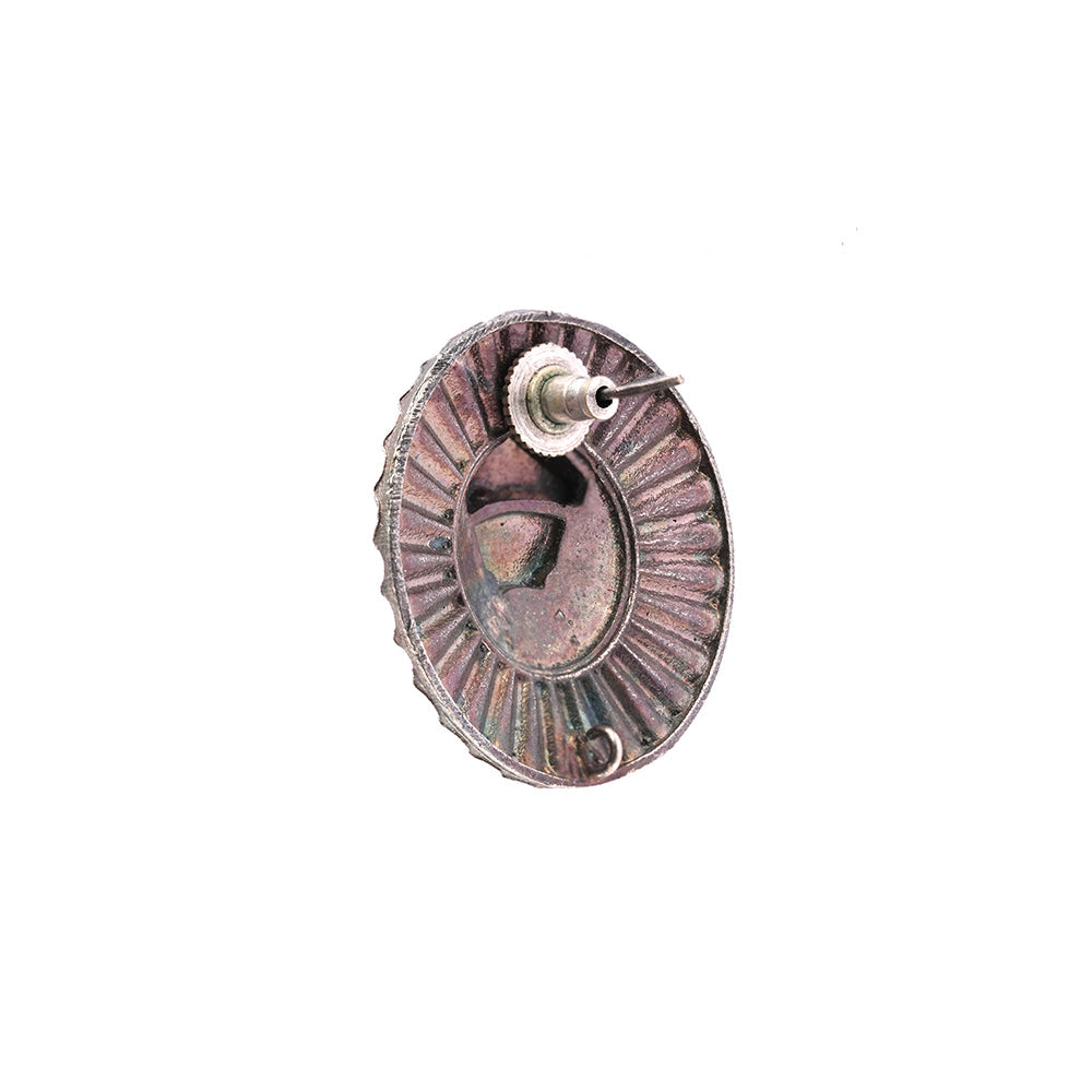 RaviChhavi- Silver Brass Oxidised Stud Earrings