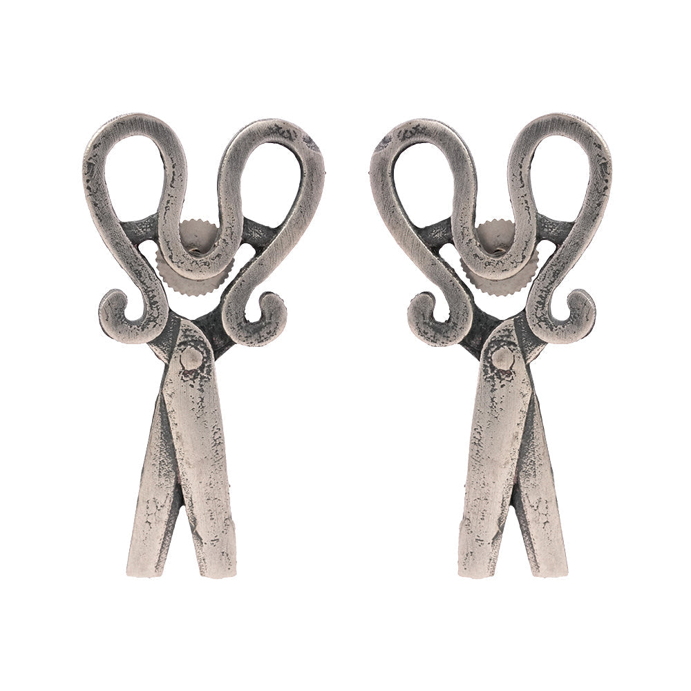 Katri- Silver Brass oxidised stud earrings