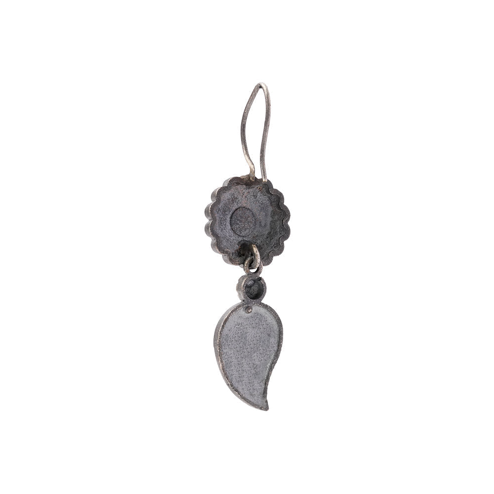 PushpKairi- Silver Brass Oxidised dangler earrings